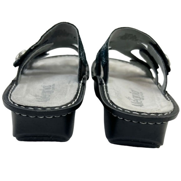 Alegria Dinah Deep Sea Blue Leather Slide Sandals - Picture 4 of 9